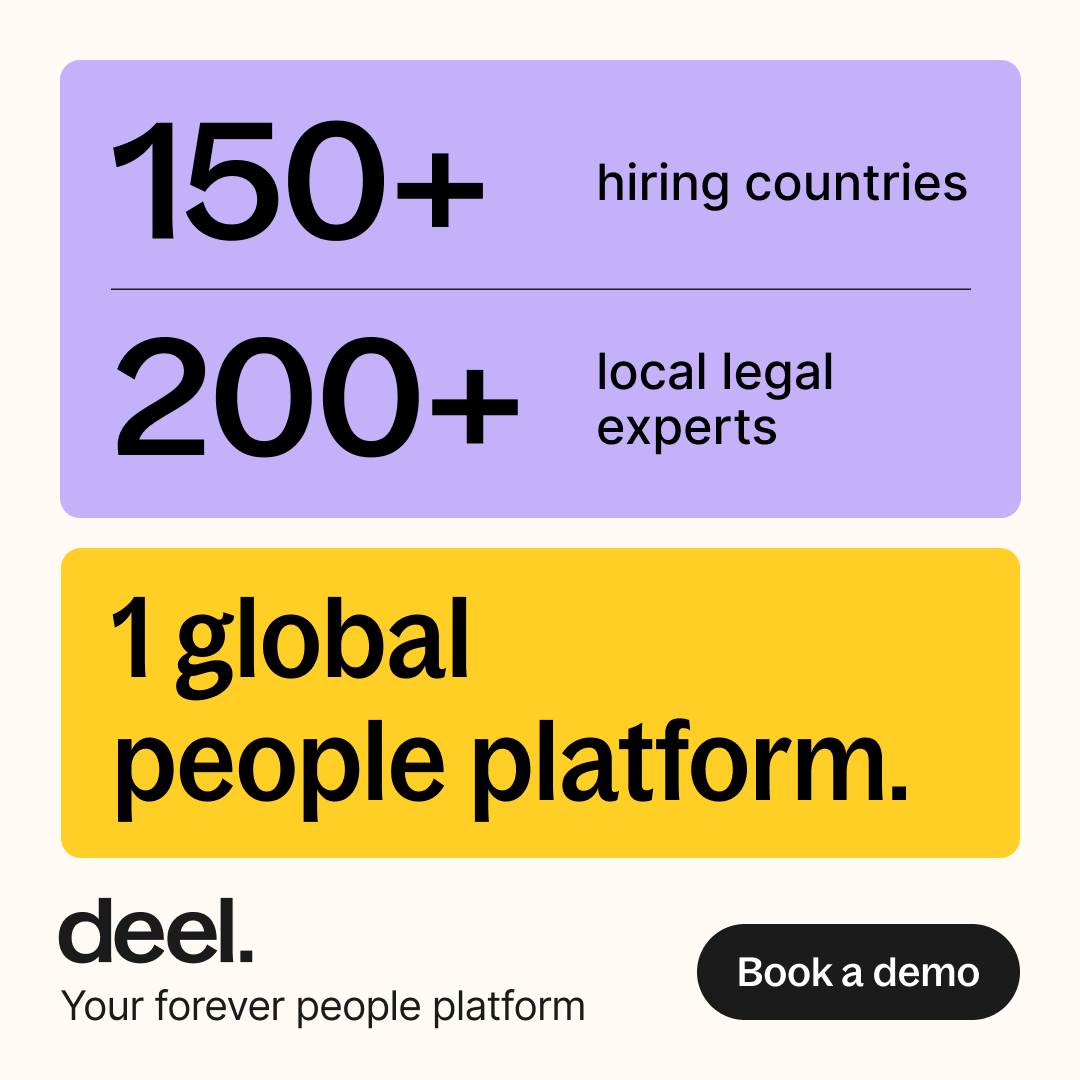 Deel: 150+ países de contratación, 200+ expertos legales locales, 1 plataforma global de personas